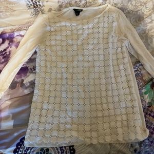 Club Monaco Textured White Long Sleeve